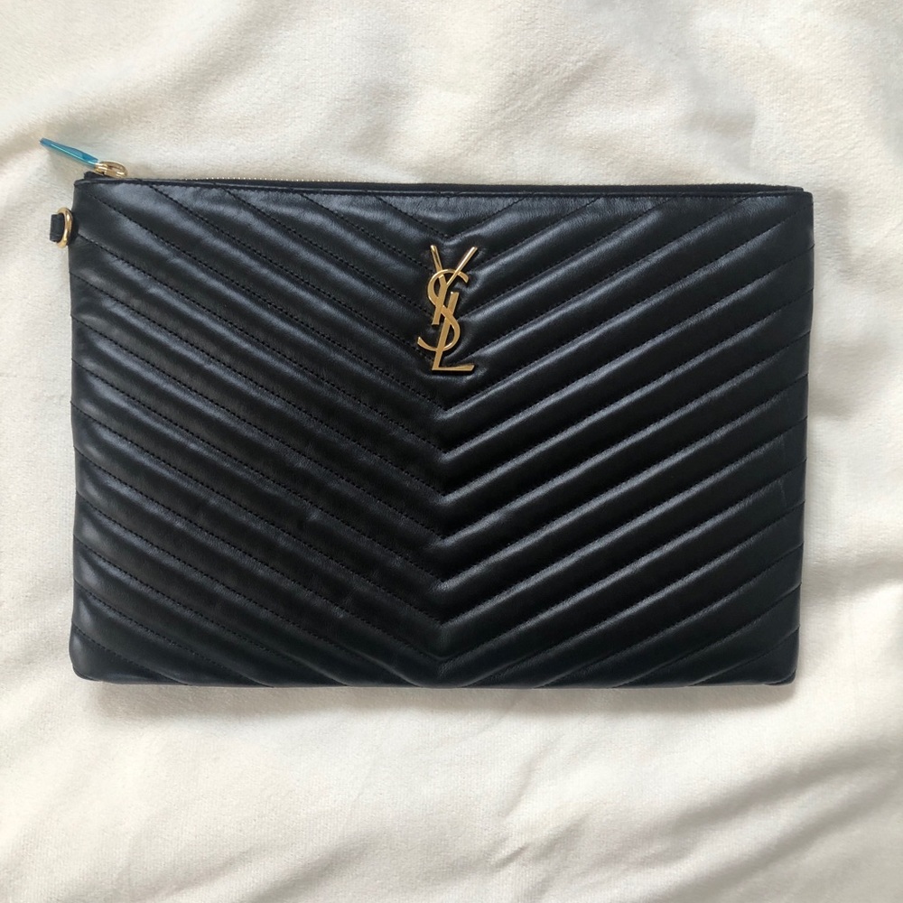 ~SOLD~Saint Laurent Monogram Pouch - Picture 1 of 8
